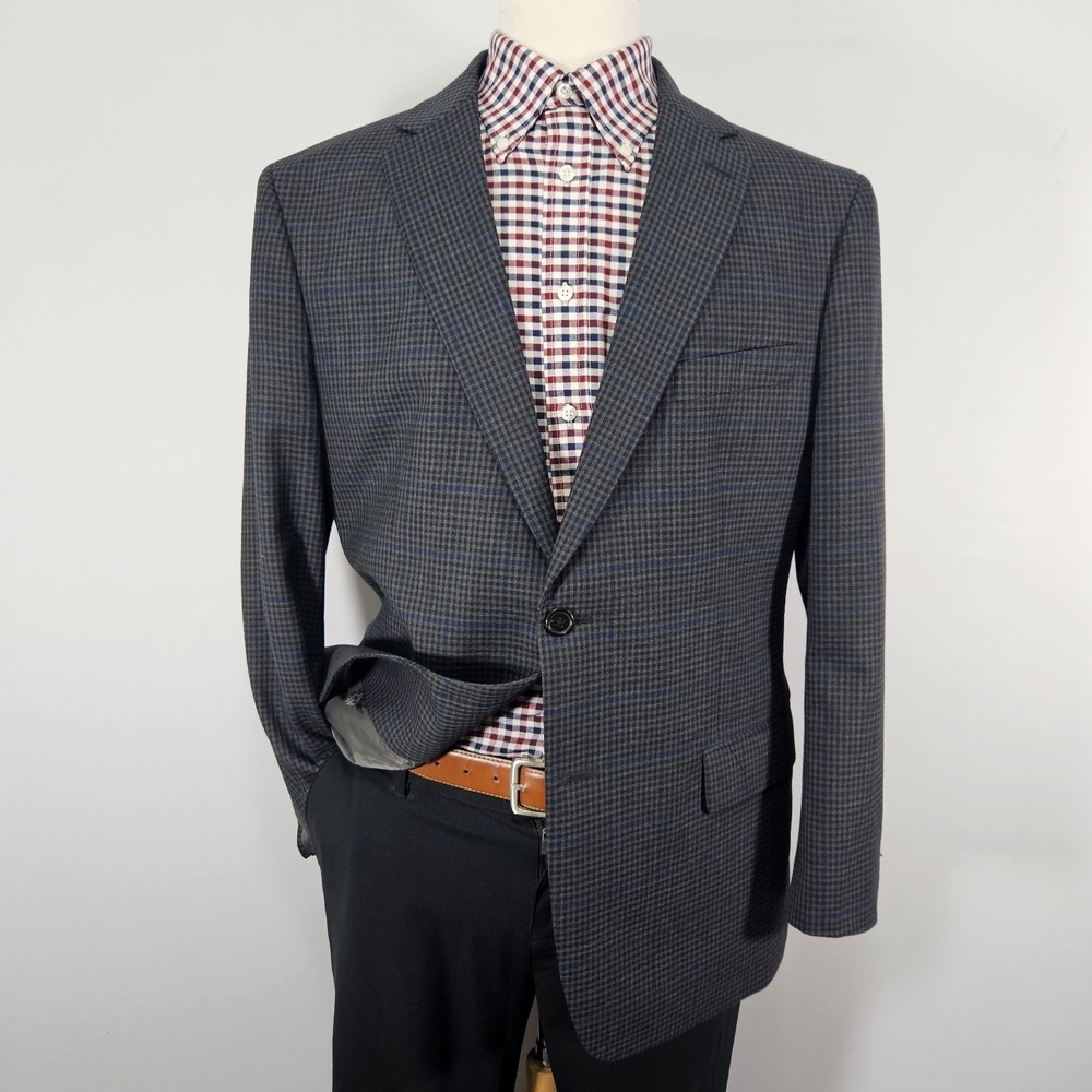 Lauren Ralph Lauren Men's Sport Coat Blazer Two Button Checked Wool Blend 44R‎